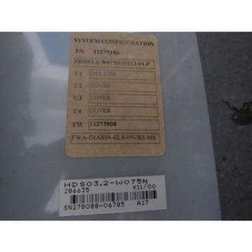 INDRAMAT REXROTH SERVO DRIVE HDS032-W075N HDS032-W075N W/ DSS21 REV K11/00