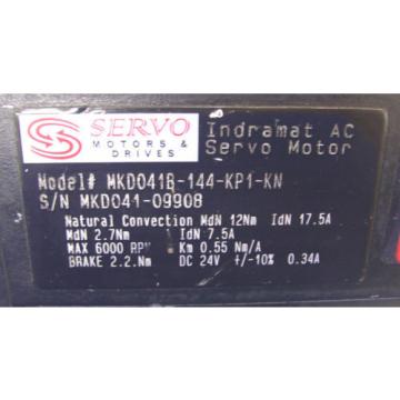 INDRAMAT REXROTH   AC SERVO MOTOR  MKD041B-144-KP1-KN    60 Day Warranty