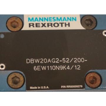 Origin MANNESMAN REXROTH DBW20AG2-52/200-6EW110N9K4/12 CONTROL VALVE