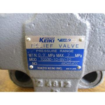 TOKYO KEIKI PRESSURE RELIEF VALVE WITH REXROTH SLENOID VALVE TCG30-10-BV-12