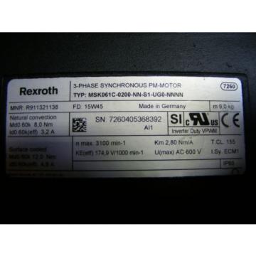 Rexroth MSK061C-0200-NN-S1-UG0-RNNN - Servo Motor