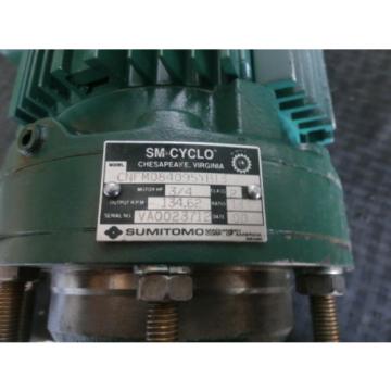 Sumitomo CNFM084095YB13 Motor, 3/4HP, 3PH, FR:F-80S, 1720RPM, 230-460V,  Origin