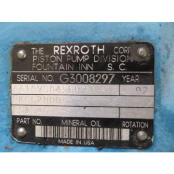 MARATHON MOTOR VL 184TTFL7371AN L TFL REXROTH pumps AA10VS045DR/30R PV020 SS1S