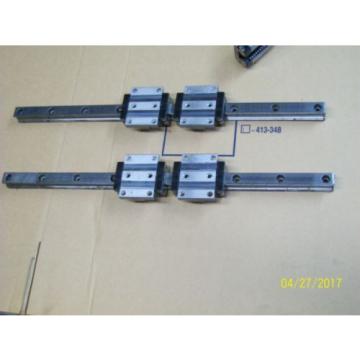 1 SET 4 REXROTH LINEAR BEARING ROLLER BLOCK amp; 2 GUIDE RAIL , R165171420