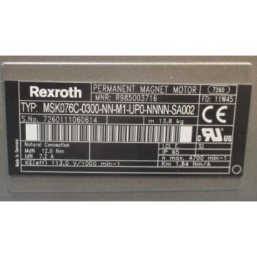 Rexroth R985003716 MSK076C-0300-NN-M1-UP0-NNNN-SA002 Permanent Magnet Motor NIB