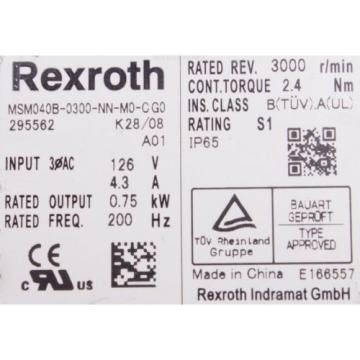 MSM040B-0300-NN-M0-CG0 SERVOMOTOR REXROTH ID5093