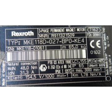 Rexroth Permanent Magnet Motor MKE 118D-027-BPO-KE4 - unused/OVP -