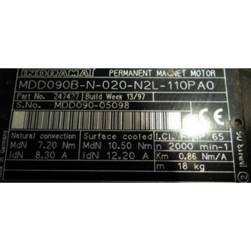 Indramat Servomotor MDD090B-N-020-N2L-110PAO Rexroth Indramat -used-