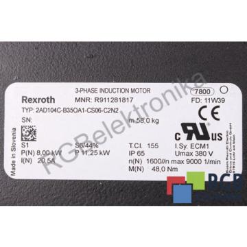 2AD104C-B35OA1-CS06-C2N2 205A 380V 3-PHASE INDUCTION MOTOR REXROTH ID15093