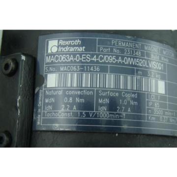 Rexroth Indramat Permanant Magnet Motor MAC063A-0-ES-4-C/095-A-0/WI520LV/S001