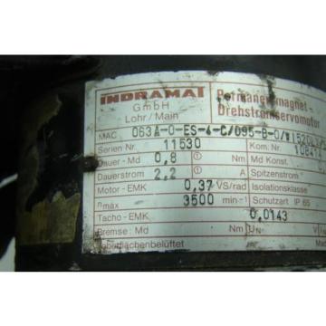 Rexroth Indramat Permanant Magnet Motor MAC063A-0-ES-4-C/095-B-0/WI520LV/S001