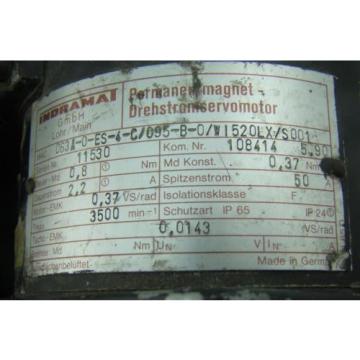 Rexroth Indramat Permanant Magnet Motor MAC063A-0-ES-4-C/095-B-0/WI520LV/S001