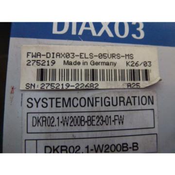 Indramat DKR021-W200B-BE23-01-FW Rexroth FWA-DIAX03-ELS-05VRS-MS