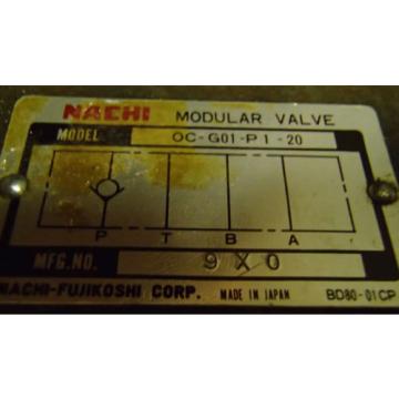 Nachi Modular Valve OC-G01-P1-20 _ OCG01P120 _ 9X0