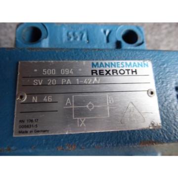 Origin REXROTH HYDRAULIC VALVE SV20PA1-42/V