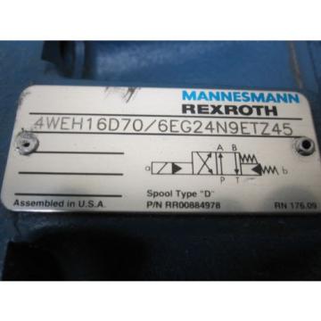 Origin REXROTH DIRECTIONAL VALVE # 4WEH16D70/6EG24N9ETZ45