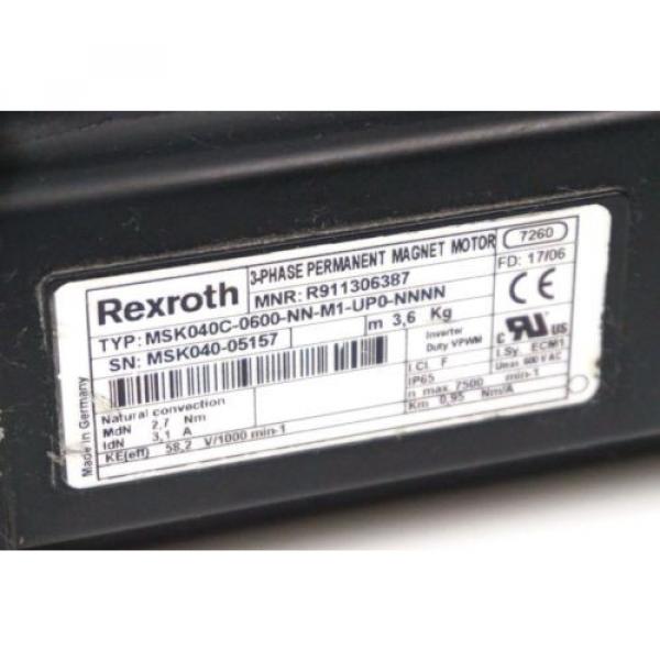 Origin REXROTH R911306387 PERMANENT MAGNET SERVO MOTOR MSK040C-0600-NN-M1-UP0-NNNN #2 image