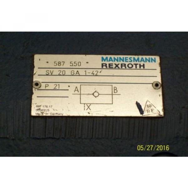 Origin REXROTH HYDRAULIC CONTROL VALVE SV 20 GA 1-42 #2 image