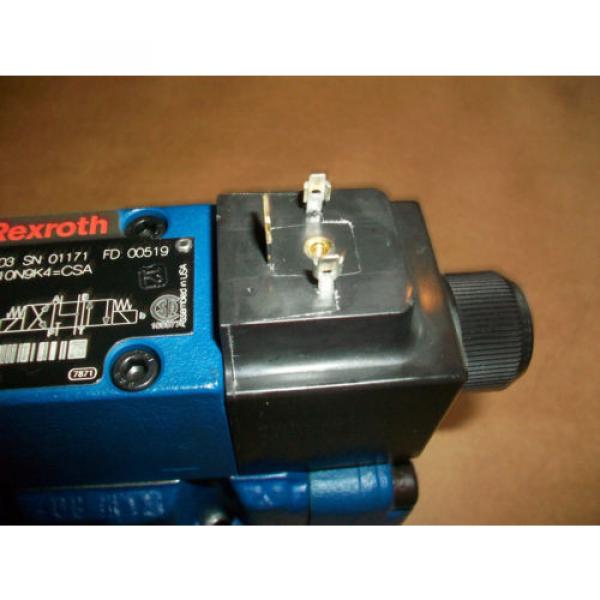 Rexroth Hydraulic Valve 4WEH10E46/6EW110N9ETK4CSA  w/ 4WE6J62/EW1109K4  Origin #4 image