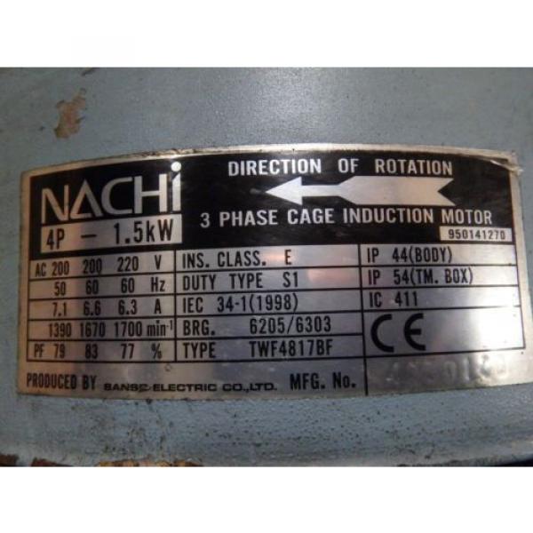 NACHI UNI PUMP amp; MOTOR _ UVN-1A-1A4-15-4-11 _ MOTOR: TWF4817BF #8 image