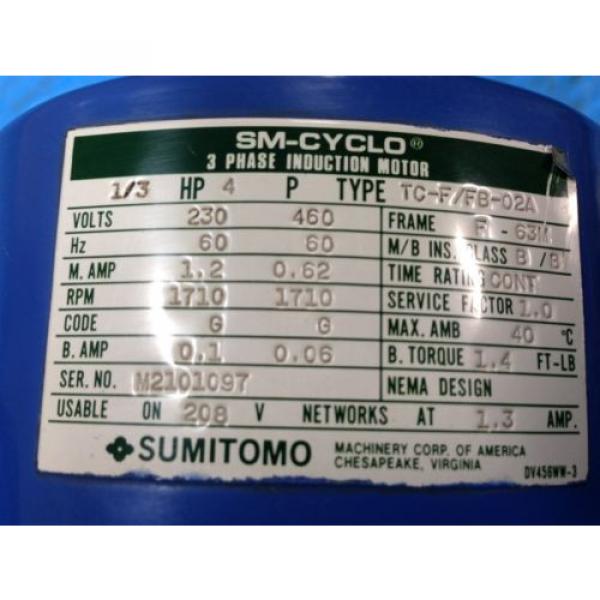 SUMITOMO TC-F/FB-02A INDUCTION MOTOR CNHM-03-4105YA-B-119 SM-CYCLO Origin NO BOX 6H #2 image