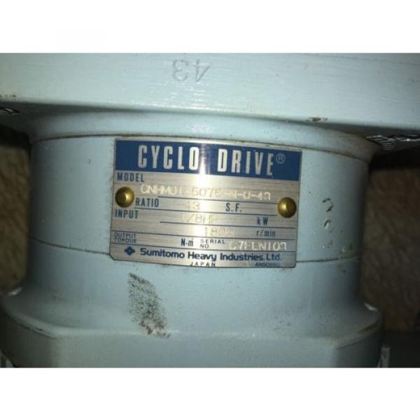 SUMITOMO CYCLO DRIVE, MODEL: CNHM01-5075-N-B-43, RATIO 43, WITH MOTOR, USED #4 image