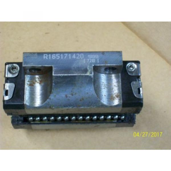 1 SET 4 REXROTH LINEAR BEARING ROLLER BLOCK amp; 2 GUIDE RAIL , R165171420 #2 image