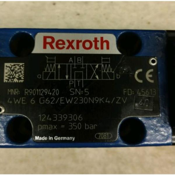 Origin Rexroth 4 WE 6 G62/EW230N9K4/ZV Directional Valve 24VDC 125A Solenoid #2 image