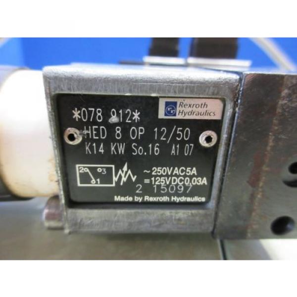 REXROTH SOLENOID VALVE 078 912 HED 8 0P 12/50 K14 KW SO16 HED 8 OP 12/50 #2 image