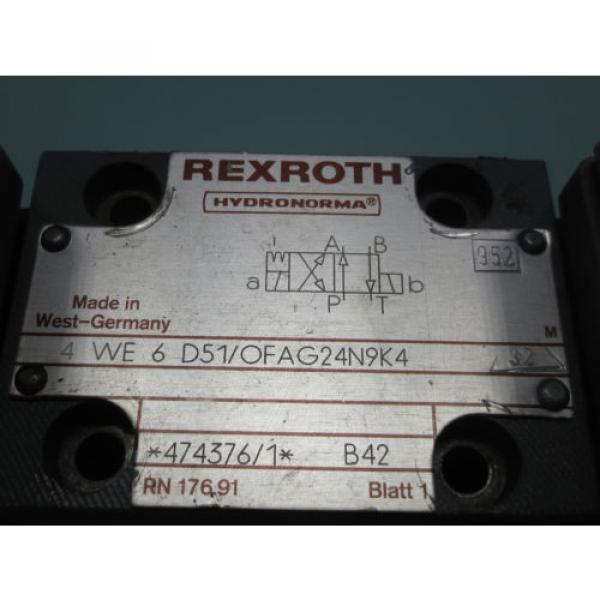 REXROTH HYDRONORMA  VALVE 4 WE6 D51/OFAG24N9K4 32 4WE6D51/OFAG24N9K432 #2 image