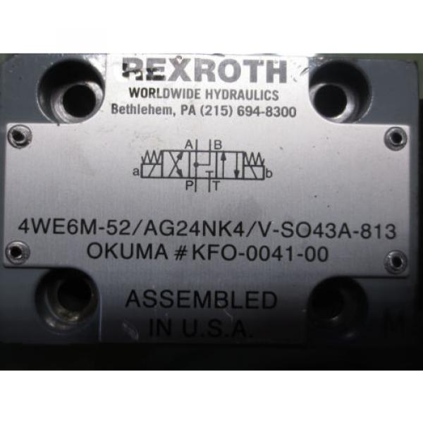 REXROTH HYDRAULIC  VALVE 4WE6M-52/AG24NK4/V-SO43A-813 KFO-0041-00 For each 1 #2 image