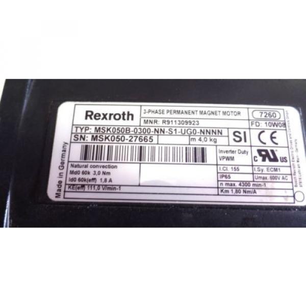 REXROTH MSK050B-0300-NN-S1-UG0-NNNN 3 PHASE PERMANENT MAGNET MOTOR #2 image