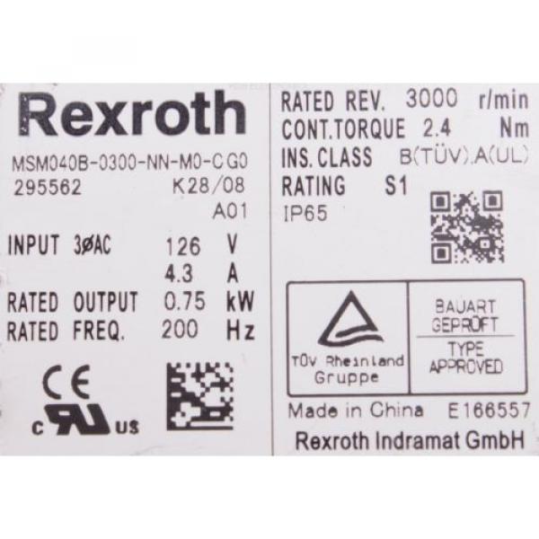 MSM040B-0300-NN-M0-CG0 SERVOMOTOR REXROTH ID5093 #2 image