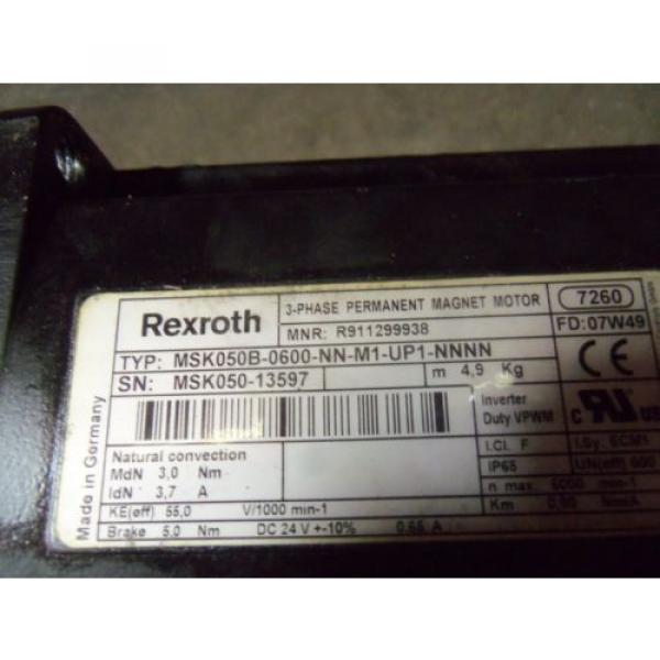 REXROTH MSK050B-0600-NN-M1-UP1-NNNN PERMANENT MAGNET MOTOR USED #5 image