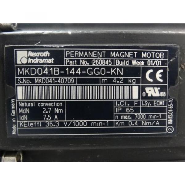 Rexroth Indramat Permanent Magnet Motor MKD041B-144-GG0-KN W/Dura True Gearhead #3 image