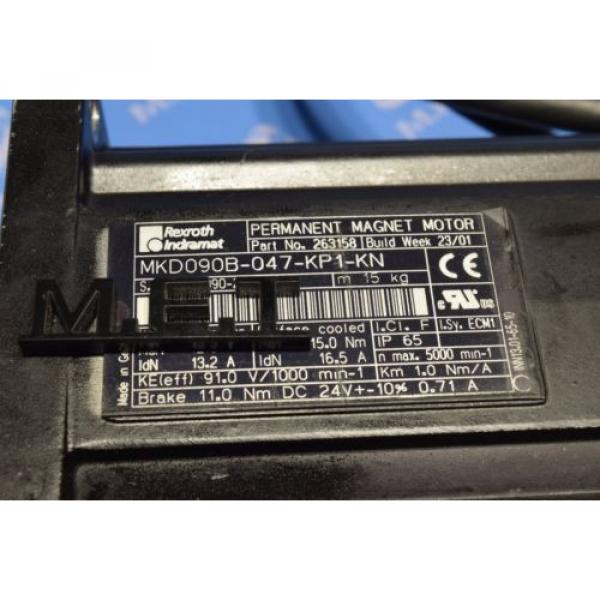 REXROTH PERMANENT MAGNET MOTOR MKD090B-047-KP1-KN MKD090B 047 KP1 KN #5 image