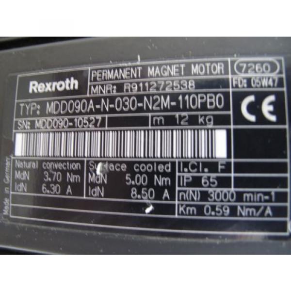 REXROTH MDD090A-N-030-N2M-110PB0 PERMANENT MAGNET SERVO MOTOR, Origin #2 image