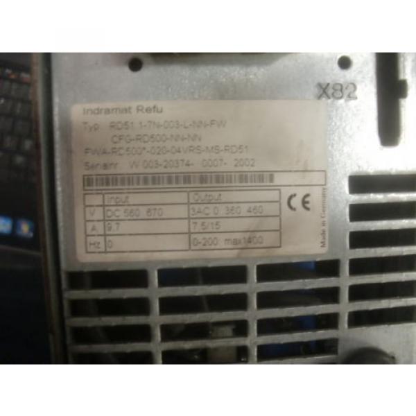 REXROTH INDRAMAT SERVO DRIVE CONTROLLER  RD511-7N-003-L-NN-FW #2 image