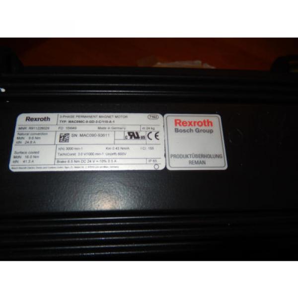 REXROTH MAC090C-0-GD-3-C/110-A-1, R911226029, Tacho, Brake 65Nm, Servomotor #2 image