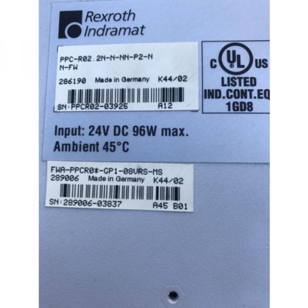 Rexroth Indramat PPC-R022N-N-NN-P2-NN-FW Controller Used #2 image