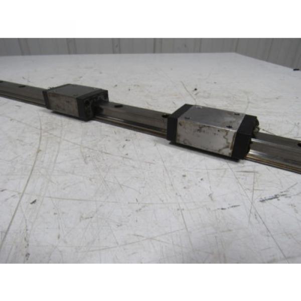 Rexroth 1622-81X-10 2 Rail Runner Liner Bearing Blocks W/Liner Rail 46-5/8#034; #7 image