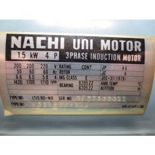 NACHI HYDRAULIC OIL MOTOR LTIS90-NR VBBA-0A4B15 PUMP USV-0A-A3-15-4-12 VDS-OB- #2 image