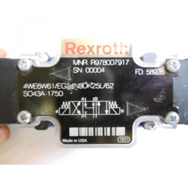 REXROTH 4WE6W61/EG24N9DK25L/62 HYDRAULIC SOLENOID VALVE R978007917 24V   Origin #2 image